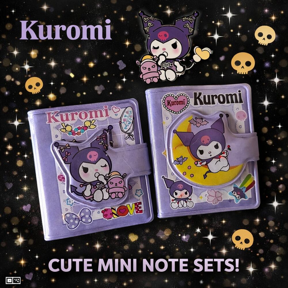 Kuromi 2 Pack Mini Notebook Set NEW